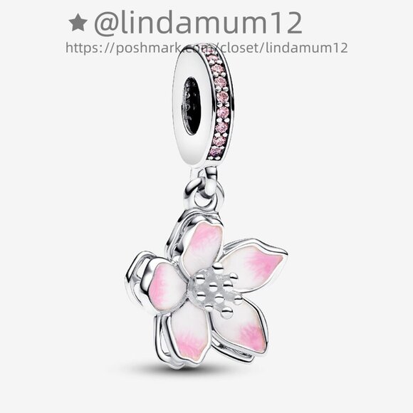 Pandora Cherry Blossom Dangle Charm - Picture 1 of 2